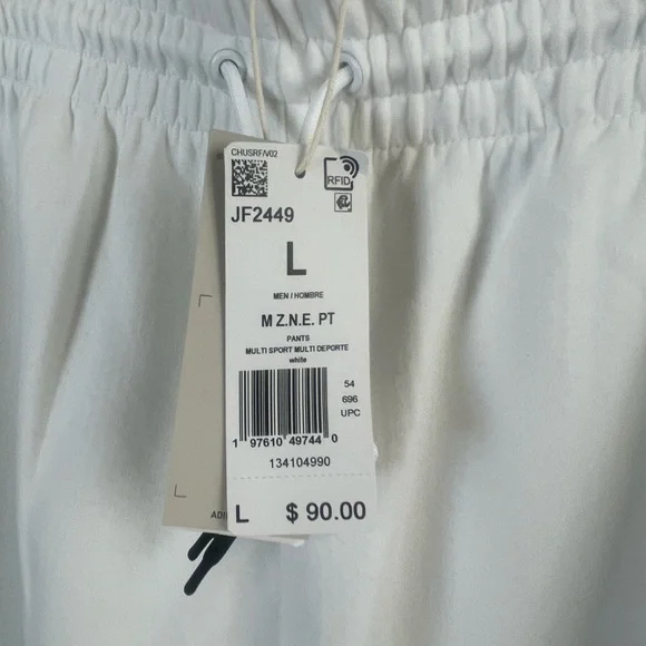 NEW Adidas White Joggers with Black Logo - Picture 4 of 7